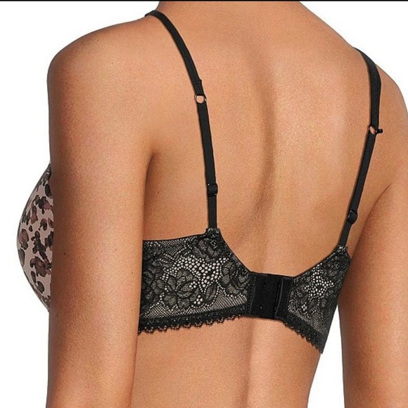 NWT Modern Movement 30 D lace wing push up t shirt bra abstract leopard cross  - Picture 3 of 12